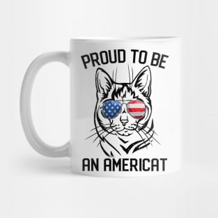 American Cat Shirt 4th Of July Proud To Be Americat Women Mug